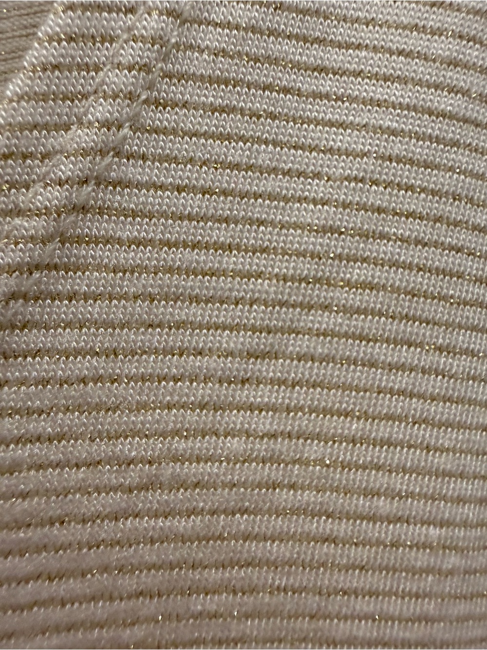 Lane Bryant Cream Crewneck Top with Metallic Gold Threading
